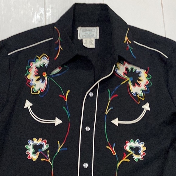 H Bar C California Ranchwear Long Tail Cowboy Shirt Vintage.Sz 16 - Picture 2 of 11